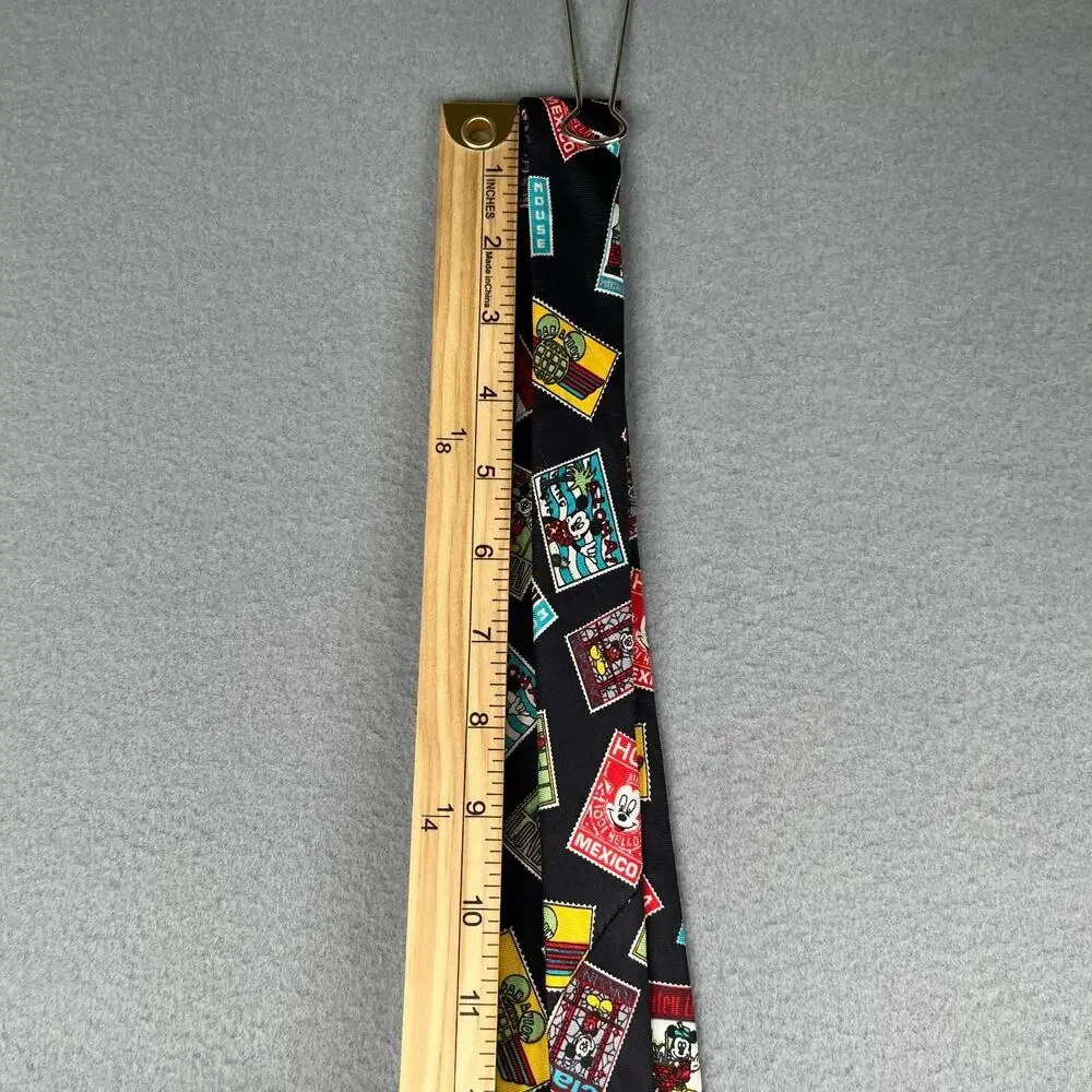 Balancine Disney The Tie Works Necktie Black Mickey All Over Made In USA Mens